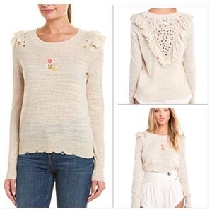 Wildfox Spring Bloom Zanetti in heather nude haze soft knit boho sweater